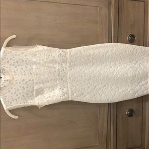 Elizabeth and James White Levine Laser Cut Dress